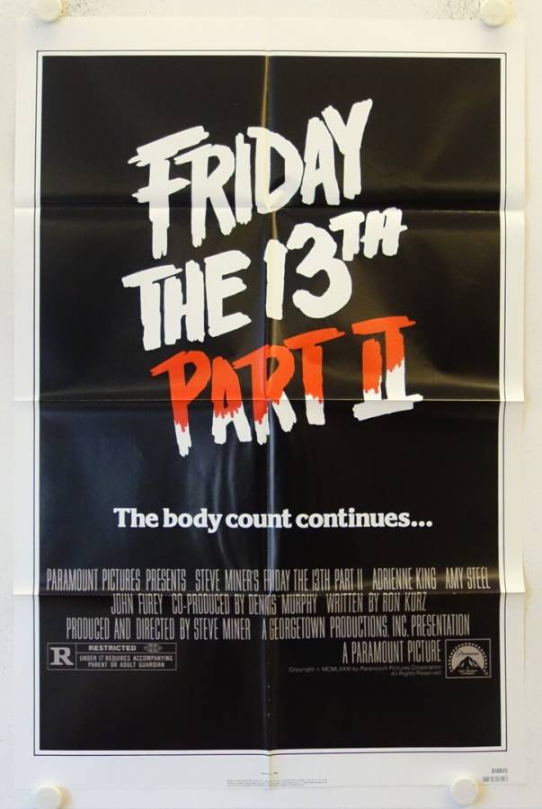 Friday the 13th Part II original release US Onesheet movie poster